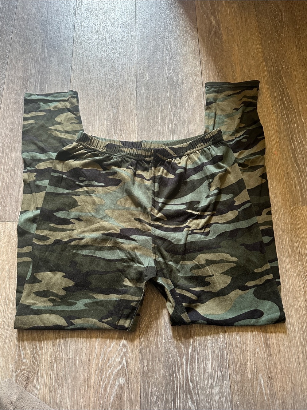 Camo Stretch Leggings - Green Camouflage